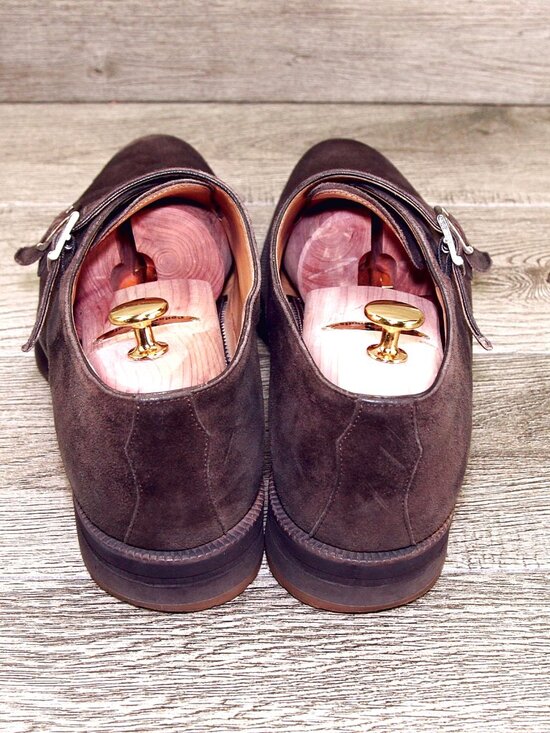 $795 Scarpe DI BIANCO Isernia Monkstrap 10 M Brown Suede SC574 * add $15 Trees main image 11